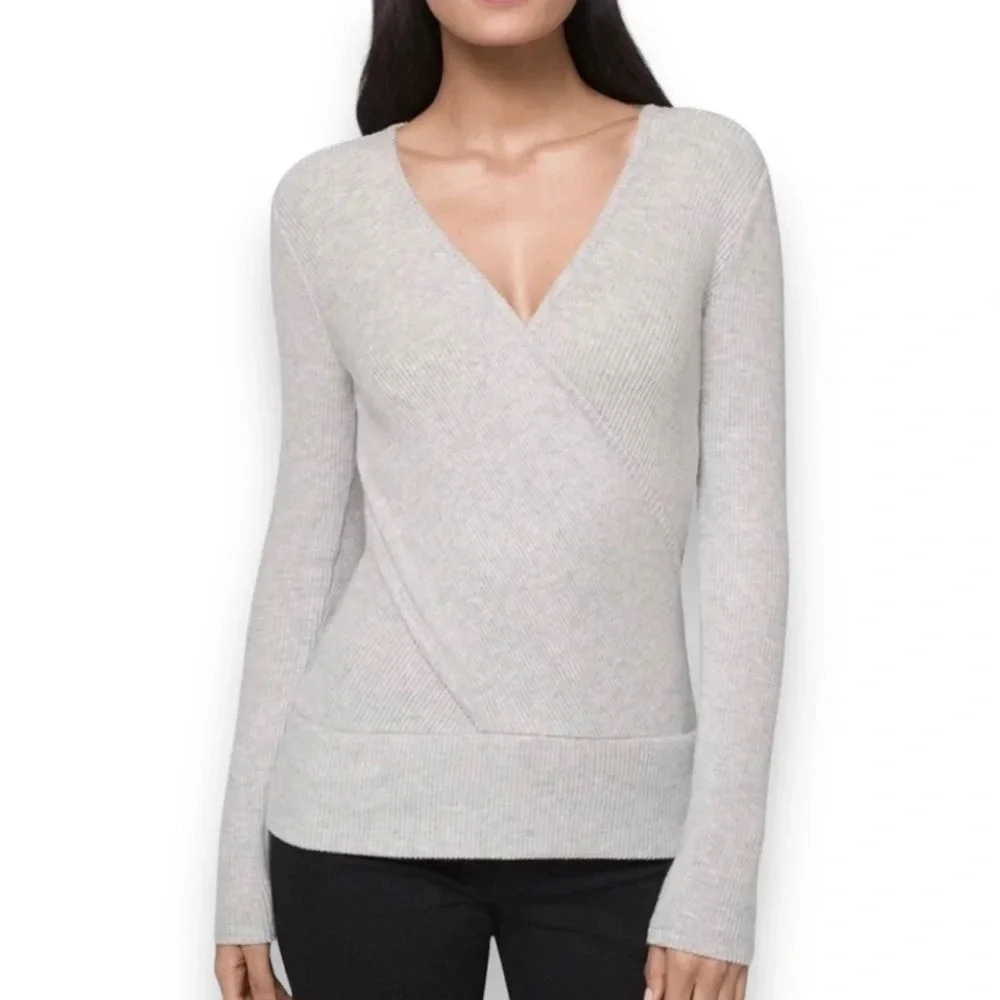 White House Black Market Twisted Surplice Knit Sweater Top